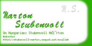 marton stubenvoll business card